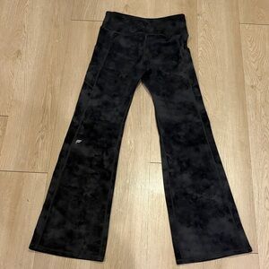 Fabletics Black Patterned Flare Leggings
